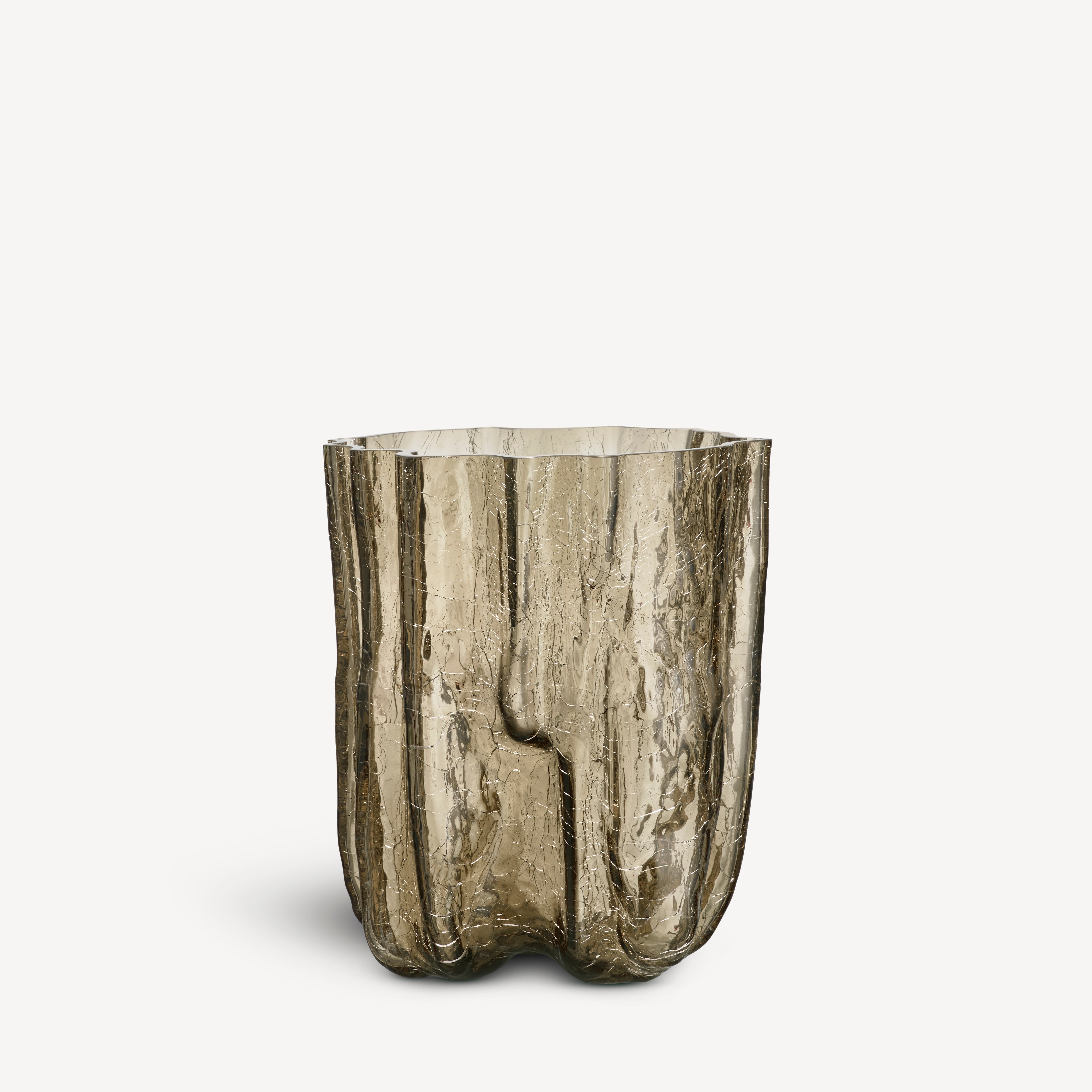 Crackle vase taupe 270mm